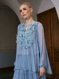 3D Rose Embroidered Blouse (Camisole Included) - Social Queen