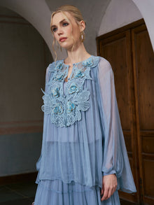 3D Rose Embroidered Blouse (Camisole Included) - Social Queen