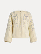 Crystal Leaf Embroidered Wool Coat