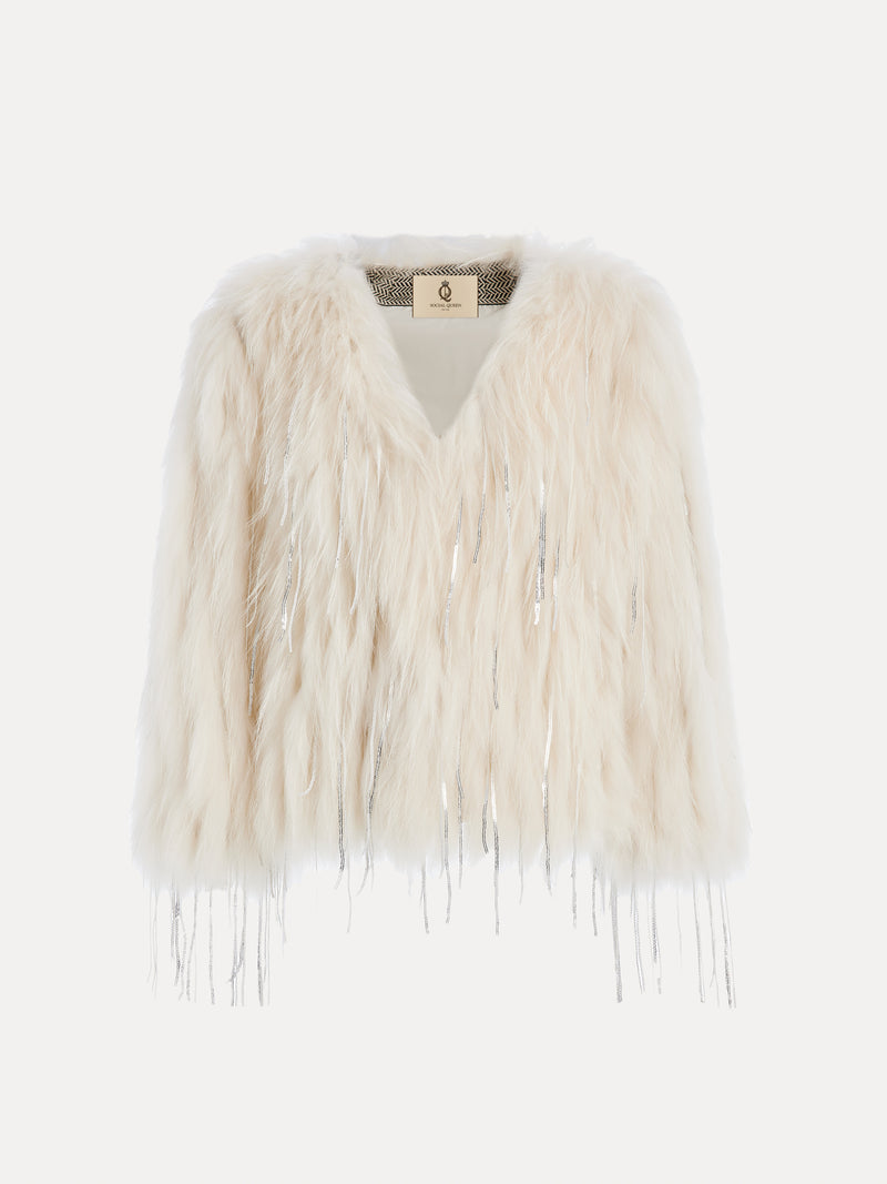 Handmade Fringed Trench Coat in Genuine Wool