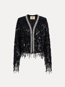 Sequin Fringe Glam Jacket