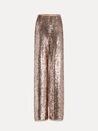 Champagne Sequin Wide-Leg Pants