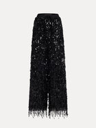 Sequin Fringe Wide-Leg Pants