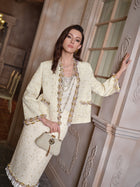 Handcrafted Sequin Floral Tweed Jacket