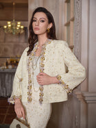 Handcrafted Sequin Floral Tweed Jacket