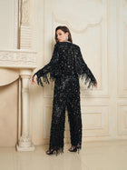Sequin Fringe Glam Jacket