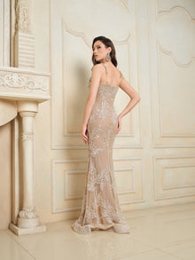 Hand-Beaded Embroidered Cocktail Dress