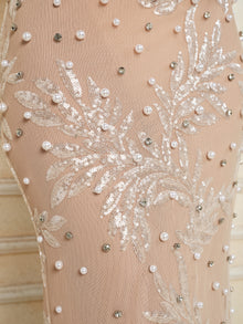 Hand-Beaded Embroidered Cocktail Dress
