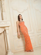 Amber Crystal Strapless Gown
