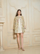 Baroque Floral Jacquard A-Line Jacket