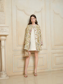 Baroque Floral Jacquard A-Line Jacket