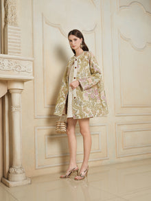 Baroque Floral Jacquard A-Line Jacket