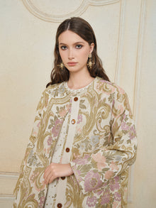Baroque Floral Jacquard A-Line Jacket