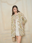 Baroque Floral Jacquard A-Line Jacket