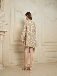 Baroque Floral Jacquard A-Line Jacket