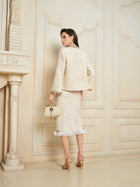 Handcrafted Sequin Floral Tweed Jacket