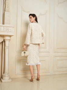 Handcrafted Sequin Floral Tweed Jacket