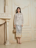 Ombre Sequin Slim Skirt