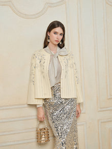 Golden Ribbon-Tie Blouse