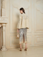 Crystal Leaf Embroidered Wool Coat