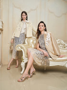 Luxury Floral Applique Satin Blazer