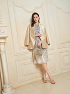 Luxury Floral Applique Satin Blazer