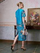 Allover Bird-Embroidered Dress - Social Queen