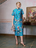 Allover Bird-Embroidered Dress - Social Queen