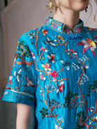 Allover Bird-Embroidered Dress - Social Queen