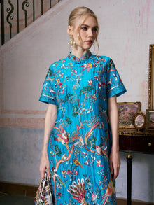 Allover Bird-Embroidered Dress - Social Queen