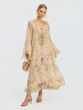 Architectural Print Mulberry Silk Dress - Social Queen
