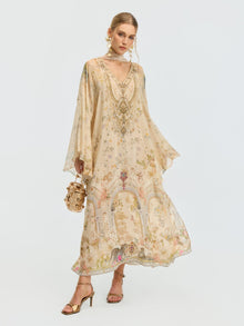 Architectural Print Mulberry Silk Dress - Social Queen