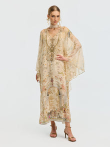 Architectural Print Mulberry Silk Dress - Social Queen
