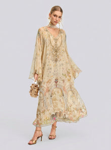 Architectural Print Mulberry Silk Dress - Social Queen