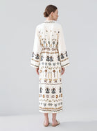 Art Print Linen Shirtdress - Social Queen