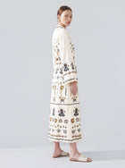 Art Print Linen Shirtdress - Social Queen
