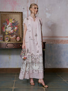 Baroque Garden Print Ramie Dress (Includes Slip Dress) - Social Queen
