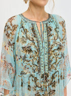Baroque Print Mulberry Silk Dress (Scarf Included) - Social Queen