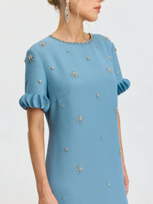 Beaded Crystal Embellished Dress - Social Queen