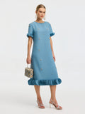 Beaded Crystal Embellished Dress - Social Queen
