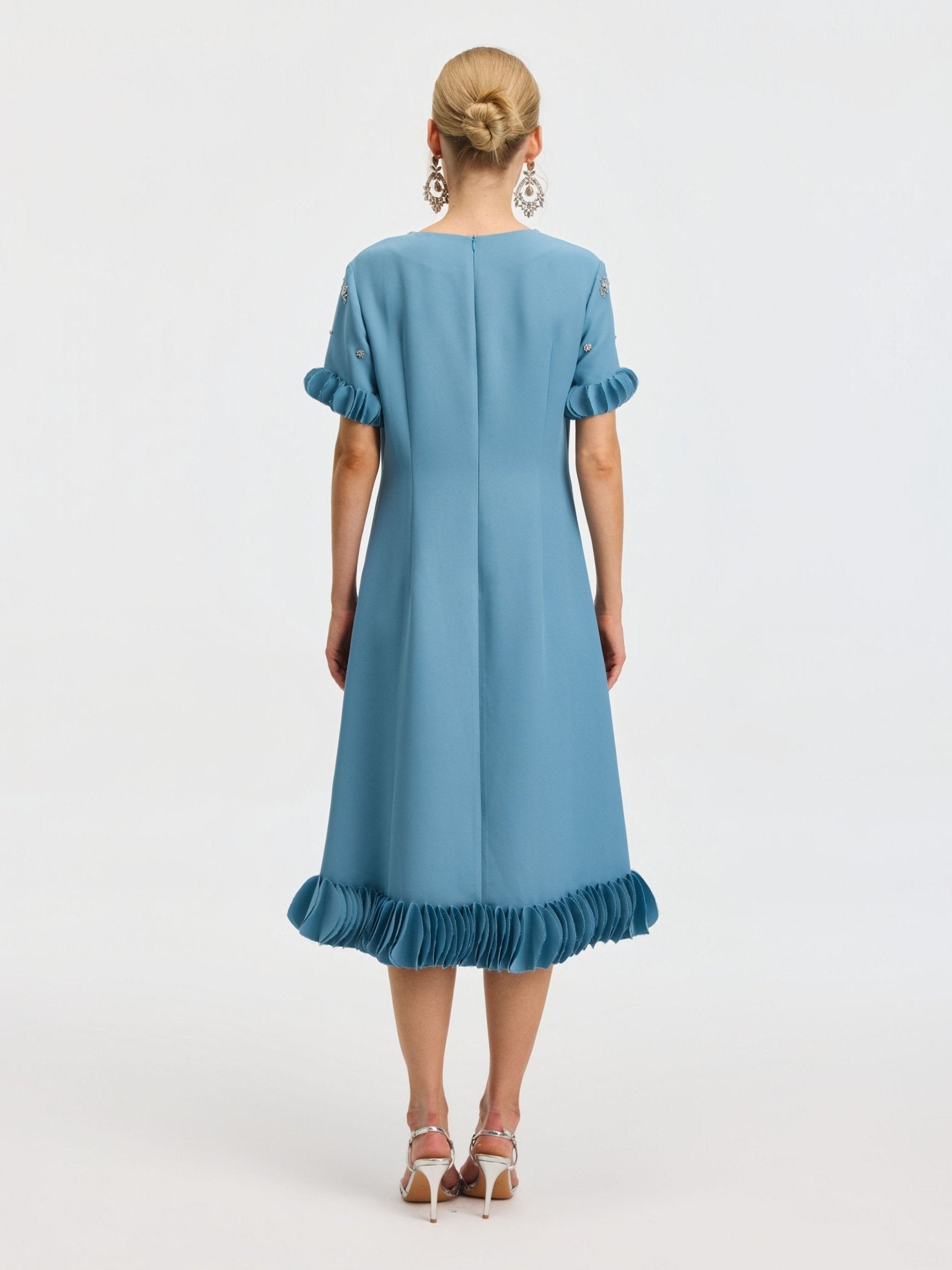 Beaded Crystal Embellished Dress - Social Queen