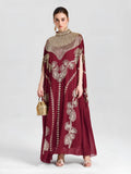 Beaded Embroidered Cape Dress - Social Queen