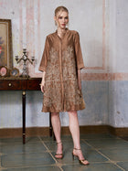Beaded Embroidered Shirt Dress - Social Queen