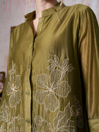 Beaded Embroidered Shirt Dress - Social Queen