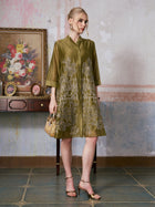 Beaded Embroidered Shirt Dress - Social Queen