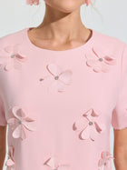 Beaded Floral Appliqué Dress - Social Queen
