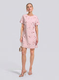 Beaded Floral Appliqué Dress - Social Queen