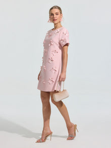 Beaded Floral Appliqué Dress - Social Queen