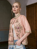 Beaded Floral Embroidered Silk Jacket - Social Queen