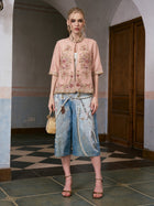 Beaded Floral Embroidered Silk Jacket - Social Queen
